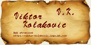 Viktor Kolaković vizit kartica